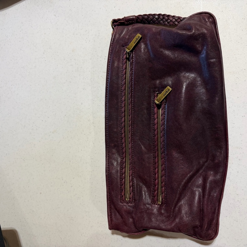 HOBO Tan and Purple Leather Bag